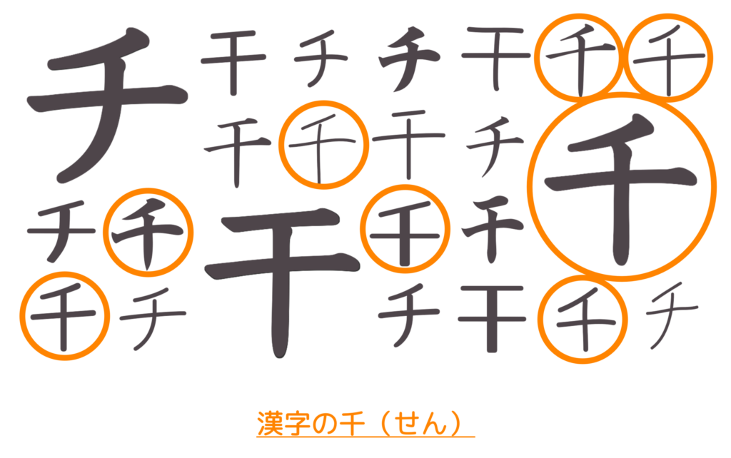 漢字の千